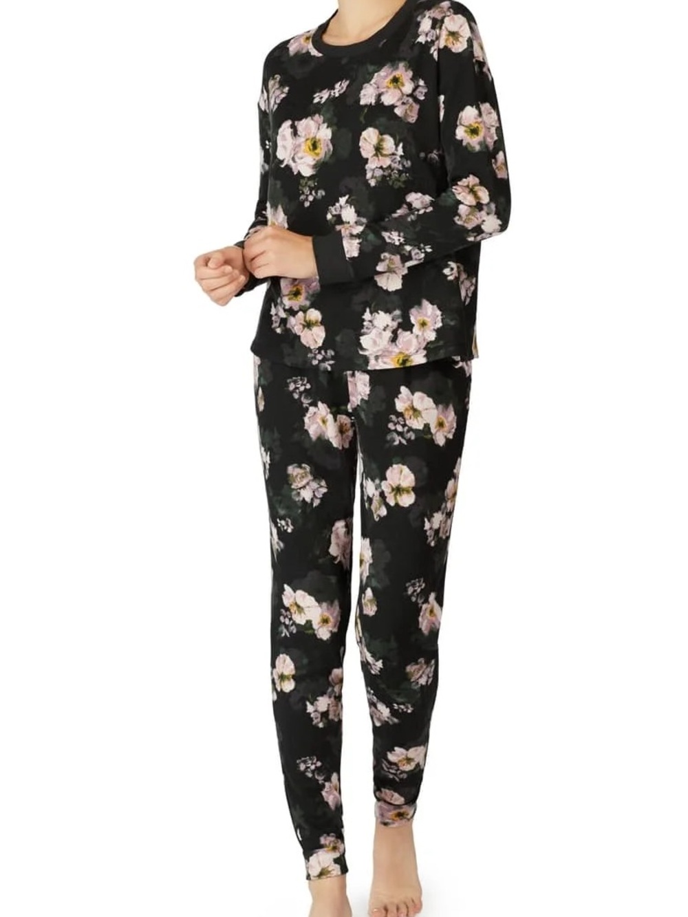 NWT Room Service/Anthropologie Watercolor Floral Two-Piece Jersey Lounge/PJ Set